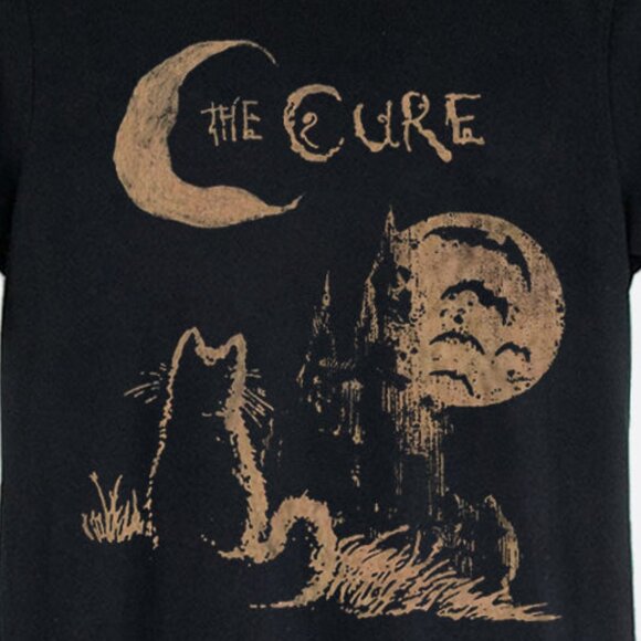 The Cure Cat Tee - 90s Indie Rock Unisex T-Shirt Gift for Music Fans - Picture 2 of 6